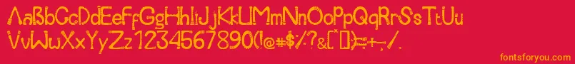 SerunaitypeRegular Font – Orange Fonts on Red Background