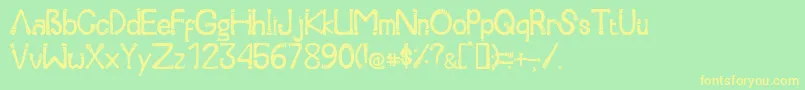SerunaitypeRegular Font – Yellow Fonts on Green Background