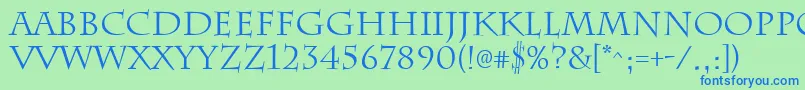 ChattsworthRegular Font – Blue Fonts on Green Background