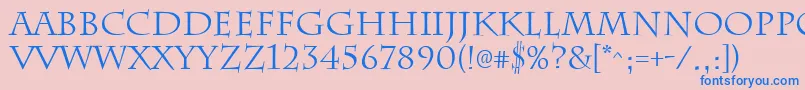 ChattsworthRegular Font – Blue Fonts on Pink Background