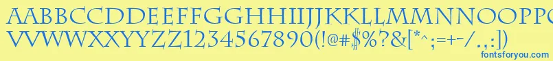 ChattsworthRegular Font – Blue Fonts on Yellow Background