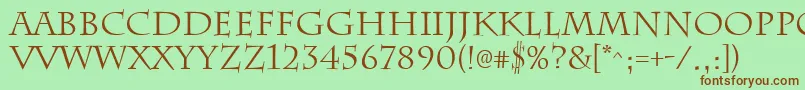 ChattsworthRegular Font – Brown Fonts on Green Background