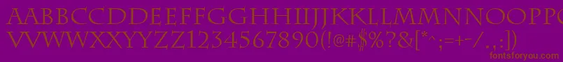 ChattsworthRegular Font – Brown Fonts on Purple Background
