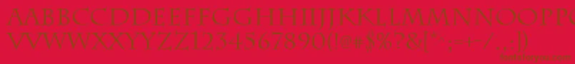 ChattsworthRegularフォントについての詳細 フォントChattsworthRegular – 赤い背景に茶色の文字