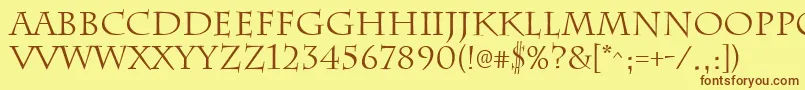 ChattsworthRegular Font – Brown Fonts on Yellow Background