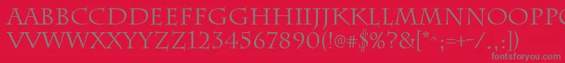 フォントChattsworthRegular – 赤い背景に灰色の文字