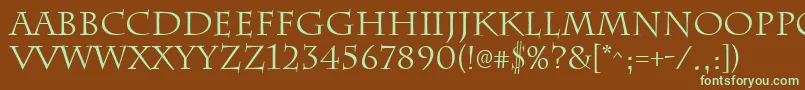 ChattsworthRegular Font – Green Fonts on Brown Background