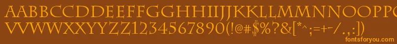 ChattsworthRegular Font – Orange Fonts on Brown Background