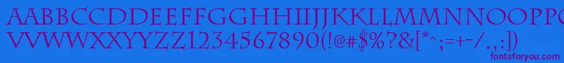 ChattsworthRegular Font – Purple Fonts on Blue Background