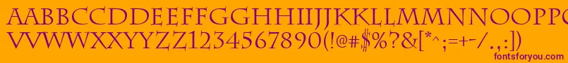 ChattsworthRegular Font – Purple Fonts on Orange Background