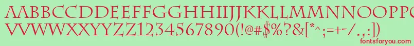 ChattsworthRegular-Schriftart – Rote Schriften auf grünem Hintergrund