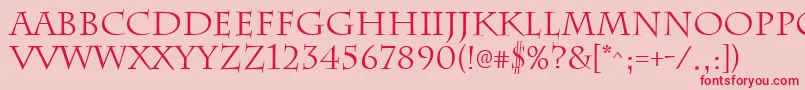 ChattsworthRegular Font – Red Fonts on Pink Background