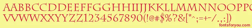 ChattsworthRegular Font – Red Fonts on Yellow Background