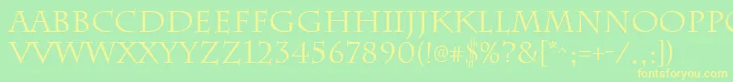 ChattsworthRegular Font – Yellow Fonts on Green Background