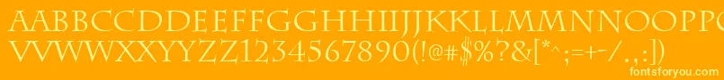 ChattsworthRegular Font – Yellow Fonts on Orange Background