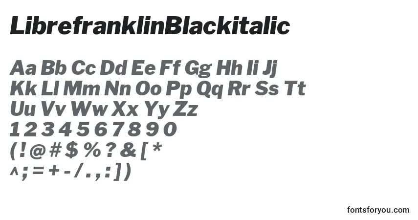 Fuente LibrefranklinBlackitalic - alfabeto, números, caracteres especiales