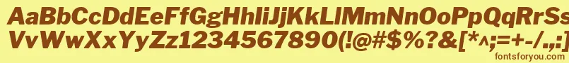 Fonte LibrefranklinBlackitalic – fontes marrons em um fundo amarelo