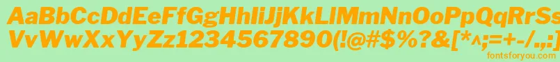 LibrefranklinBlackitalic-Schriftart – Orangefarbene Schriften auf grünem Hintergrund