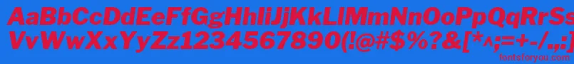 LibrefranklinBlackitalic Font – Red Fonts on Blue Background