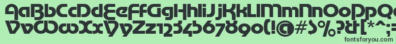 フォントMotterTekturaCyrilic – 緑の背景に黒い文字