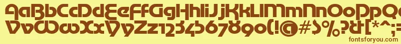 MotterTekturaCyrilic Font – Brown Fonts on Yellow Background