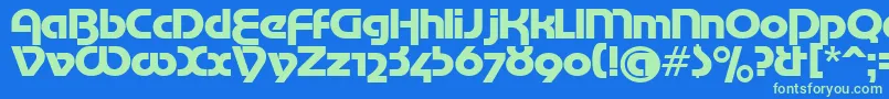 MotterTekturaCyrilic Font – Green Fonts on Blue Background