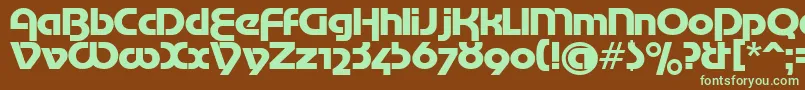 MotterTekturaCyrilic-fontti – vihreät fontit ruskealla taustalla