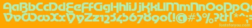 MotterTekturaCyrilic Font – Green Fonts on Orange Background