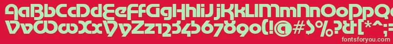 フォントMotterTekturaCyrilic – 赤い背景に緑の文字