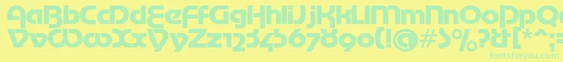 MotterTekturaCyrilic Font – Green Fonts on Yellow Background