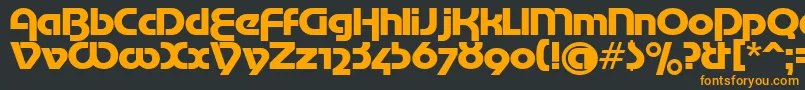 フォントMotterTekturaCyrilic – 黒い背景にオレンジの文字