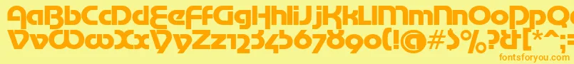MotterTekturaCyrilic Font – Orange Fonts on Yellow Background