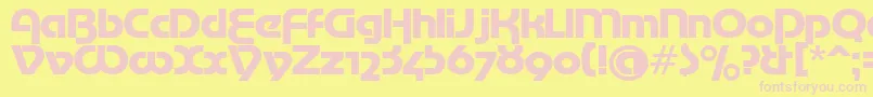 MotterTekturaCyrilic-fontti – vaaleanpunaiset fontit keltaisella taustalla