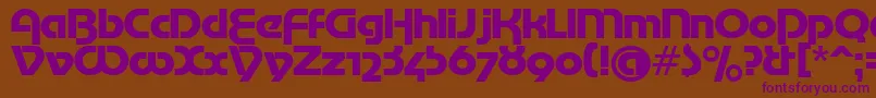 MotterTekturaCyrilic-fontti – violetit fontit ruskealla taustalla