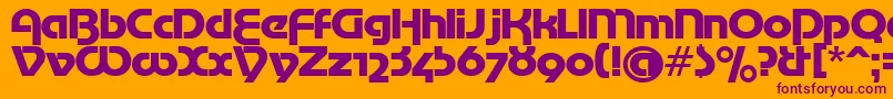 MotterTekturaCyrilic-fontti – violetit fontit oranssilla taustalla