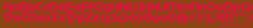 フォントMotterTekturaCyrilic – 赤い文字が茶色の背景にあります。