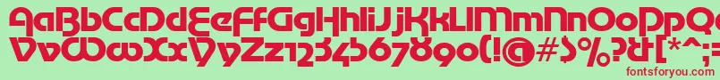 MotterTekturaCyrilic-fontti – punaiset fontit vihreällä taustalla