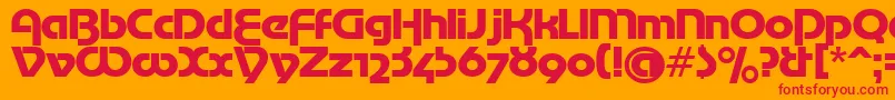 MotterTekturaCyrilic Font – Red Fonts on Orange Background