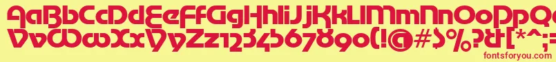 MotterTekturaCyrilic Font – Red Fonts on Yellow Background