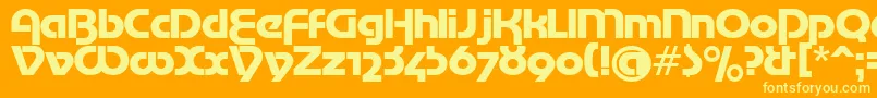 MotterTekturaCyrilic-fontti – keltaiset fontit oranssilla taustalla
