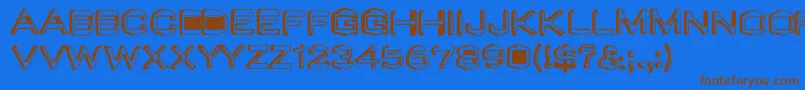 Valuoldcaps Font – Brown Fonts on Blue Background