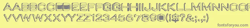 Valuoldcaps-Schriftart – Graue Schriften auf gelbem Hintergrund