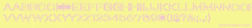 Valuoldcaps Font – Pink Fonts on Yellow Background