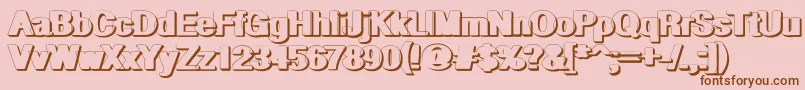 GeometricRegularshadow-Schriftart – Braune Schriften auf rosa Hintergrund