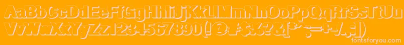 GeometricRegularshadow Font – Pink Fonts on Orange Background