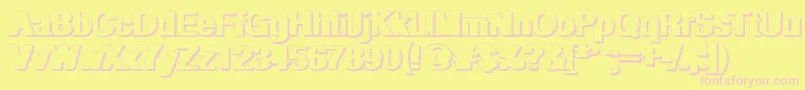 GeometricRegularshadow Font – Pink Fonts on Yellow Background