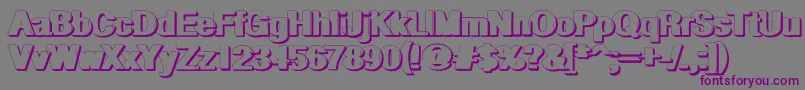 Шрифт GeometricRegularshadow – фиолетовые шрифты на сером фоне