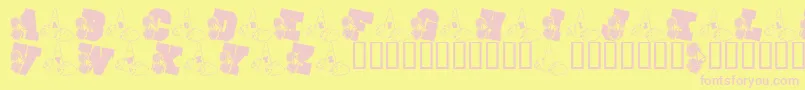 LmsSchoolSpirit-Schriftart – Rosa Schriften auf gelbem Hintergrund