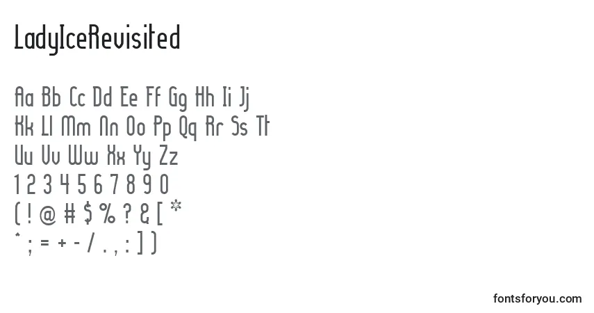 Czcionka LadyIceRevisited – alfabet, cyfry, specjalne znaki