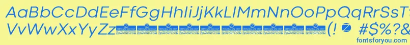CodecColdNewsItalicTrial Font – Blue Fonts on Yellow Background